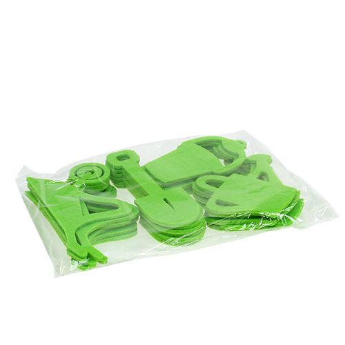 Floristik24 Attrezzi da giardino in feltro verde 24 pz