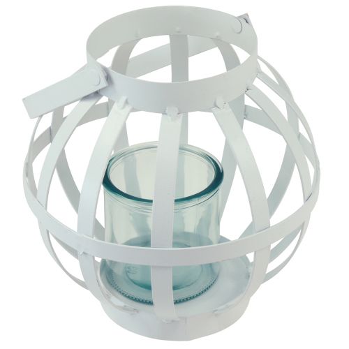 Prodotto Lanterna da giardino lanterna in vetro metallo da appendere bianco Ø18,5 cm