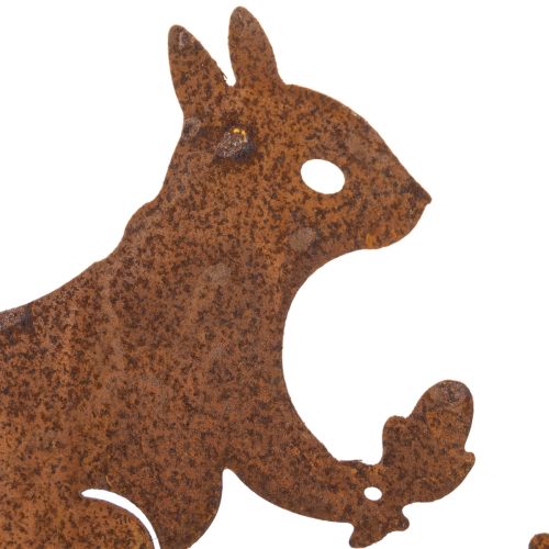 Scoiattolo da giardino su ramo, metallo effetto invecchiato, altezza 42 cm, 3 pezzi | Floristik24.it