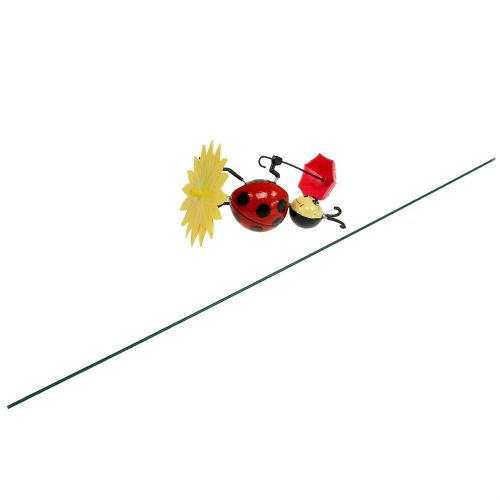 Floristik24 Spina da giardino Coccinella con ombrello sulla barra 74cm