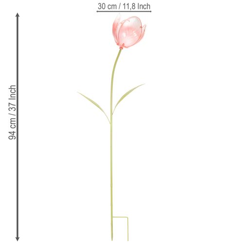 Prodotto Tutore da giardino con fiore decorativo tulipano per aiuole e bordure 94 cm