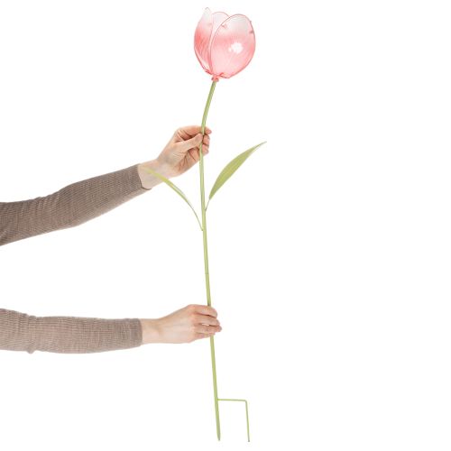 Prodotto Paletto da giardino con fiore di tulipano decorativo per aiuole e bordure, 94 cm