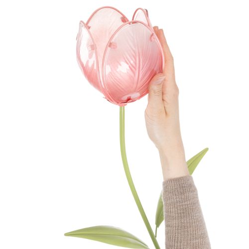 Prodotto Paletto da giardino con fiore di tulipano decorativo per aiuole e bordure, 94 cm