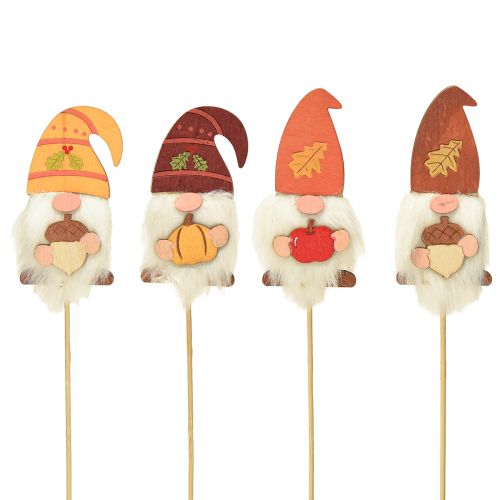 Prodotto Gnomi da Giardino Decorazione Autunnale in Legno Assortiti 39 cm 8 pz