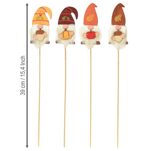 Prodotto Gnomi da Giardino Decorazione Autunnale in Legno Assortiti 39 cm 8 pz