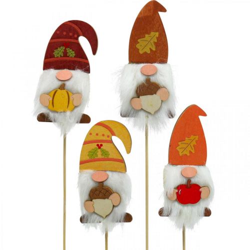 Prodotto Gnomi da Giardino Decorazione Autunnale in Legno Assortiti 39 cm 8 pz