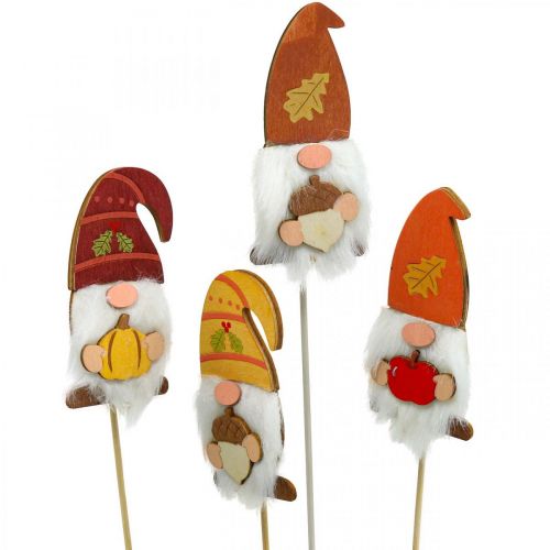 Prodotto Gnomi da Giardino Decorazione Autunnale in Legno Assortiti 39 cm 8 pz