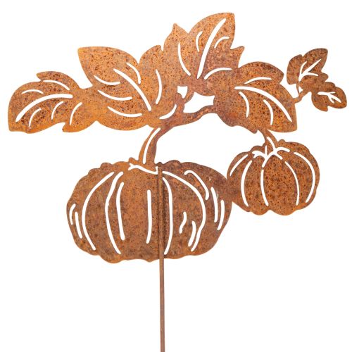 Paletto da giardino con motivo a zucca, decorazione in metallo, finitura ruggine, 100 cm | Floristik24.it