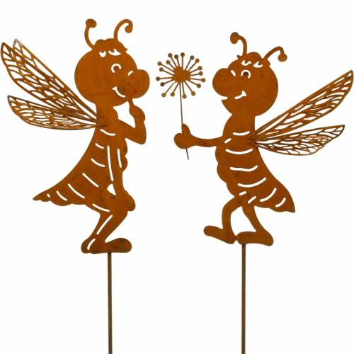 Floristik24 Spina da giardino ape in acciaio inox decorazione da giardino decorazione primaverile 2 pezzi