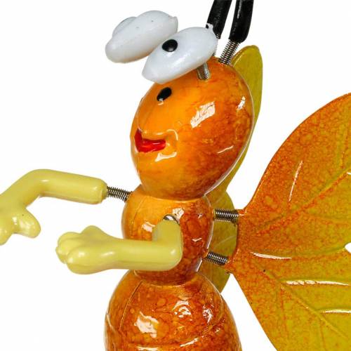 Floristik24 Ape fiore su fiore con molle in metallo arancio, viola H74cm