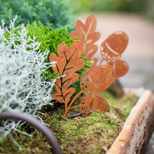 Prodotto Ghiande da giardino con patina fogliare in metallo H19cm 6 pz
