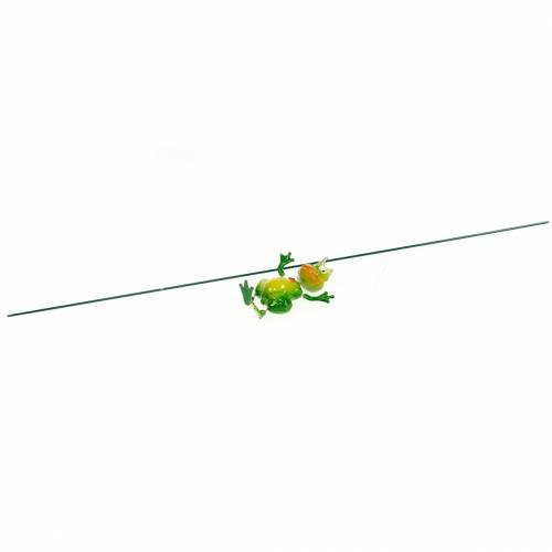 Floristik24 Re ranocchio da giardino con molla in metallo verde, giallo, dorato H68,5 cm