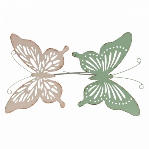 Prodotto Picchetto in metallo farfalla rosa verde 10,5x8,5 cm 4 pezzi