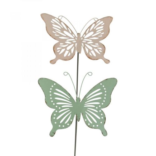 Prodotto Picchetto in metallo farfalla rosa verde 10,5x8,5 cm 4 pezzi