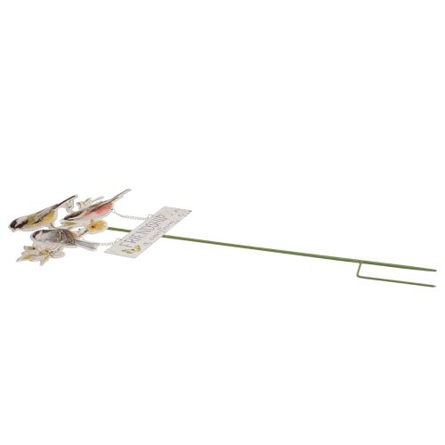 Floristik24 Paletto da giardino in metallo per uccelli, paletto per fiori da giardino 84 cm