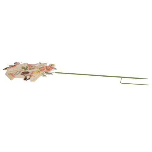 Floristik24 Pali da giardino uccelli in metallo, picchetti per piante decorazione casetta per uccelli 76,5 cm