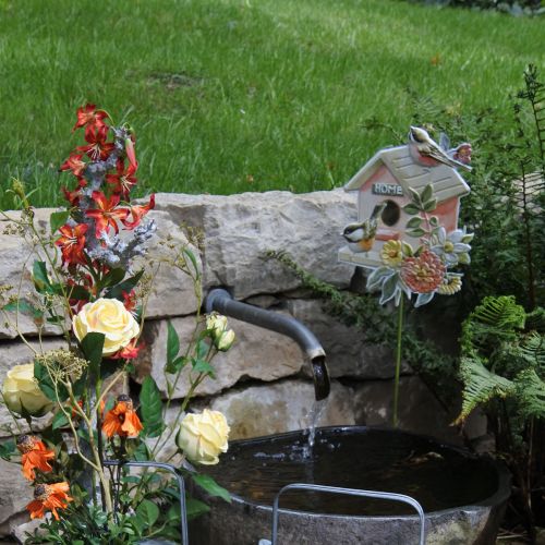 Prodotto Pali da giardino uccelli in metallo, picchetti per piante decorazione casetta per uccelli 76,5 cm
