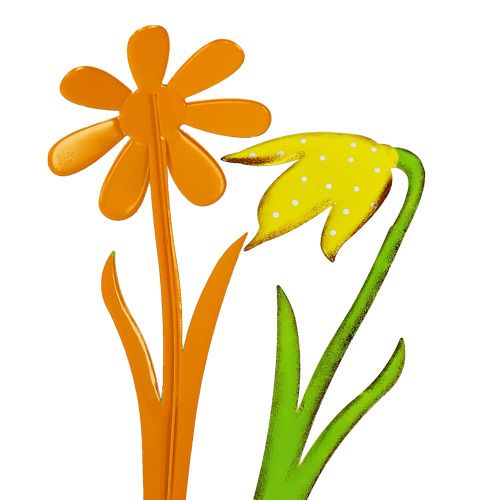 Floristik24 Spina da giardino in metallo fiore arancione, giallo 47cm 4 pezzi