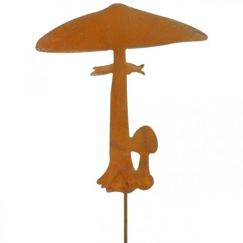 Prodotto Paletto da giardino Funghi Decorazione da giardino Metallo ruggine 70 cm
