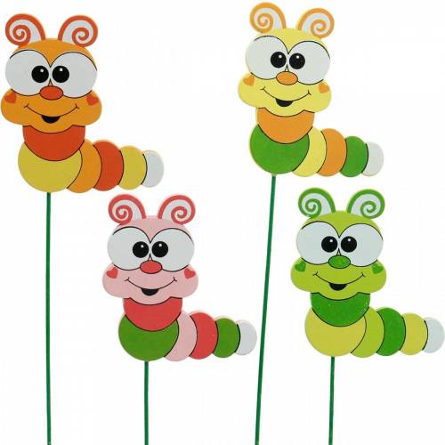 Floristik24 Paletto da giardino Paletto per fiori con bruco Decorazione primaverile Decorazione estiva 16 pz