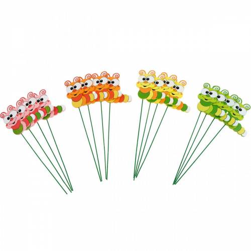 Prodotto Paletto da giardino Paletto per fiori con bruco Decorazione primaverile Decorazione estiva 16 pz