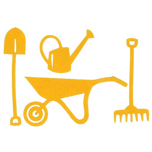 Floristik24 Attrezzo da giardino in feltro giallo 12pz