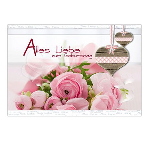 Floristik24 Biglietto d'auguri "Alles Liebe" 6St
