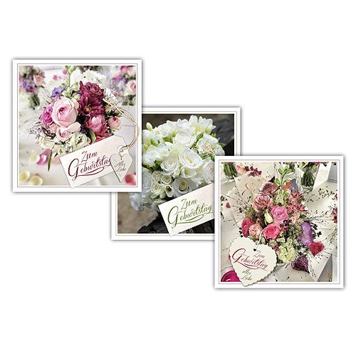 Floristik24 Biglietti d'auguri con busta 12,5 x 12,5 cm 3 pezzi