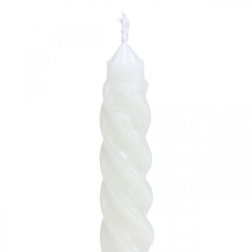 Floristik24 Candele attorcigliate candele a spirale crema Ø2,2 cm H30 cm 2 pezzi