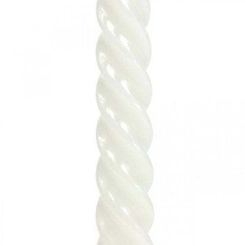 Floristik24 Candele attorcigliate candele a spirale crema Ø2,2 cm H30 cm 2 pezzi