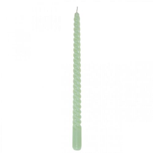 Candele attorcigliate Candele a spirale verde menta Ø2.2cm H30cm 2pz