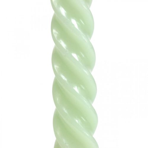 Floristik24 Candele attorcigliate Candele a spirale verde menta Ø2.2cm H30cm 2pz