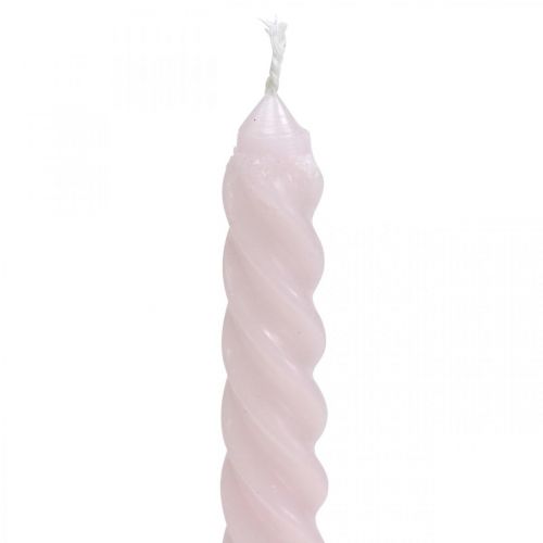 Floristik24 Candele attorcigliate Candele a spirale rosa Ø2.2cm H30cm 2pz
