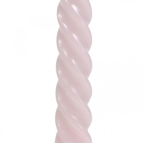 Floristik24 Candele attorcigliate Candele a spirale rosa Ø2.2cm H30cm 2pz