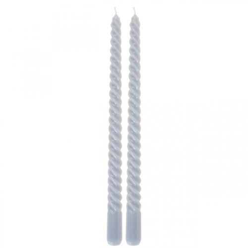 Floristik24 Candele intrecciate candele coniche azzurre Ø2,2cm H30cm 2pz