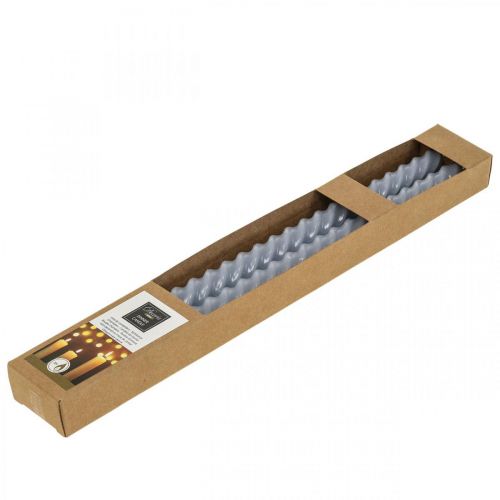 Floristik24 Candele intrecciate candele coniche azzurre Ø2,2cm H30cm 2pz