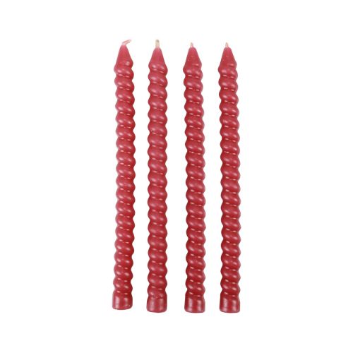 Floristik24 Candele intrecciate candele a spirale rosa Ø1,4 cm H18 cm 4 pezzi