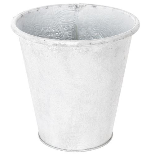 Floristik24 Vaso ornamentale in metallo, colore bianco, Ø18,5 cm, H18 cm