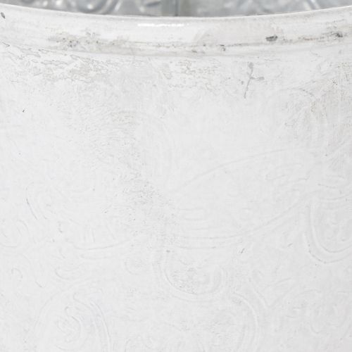 Prodotto Vaso ornamentale in metallo, colore bianco, Ø18,5 cm, H18 cm