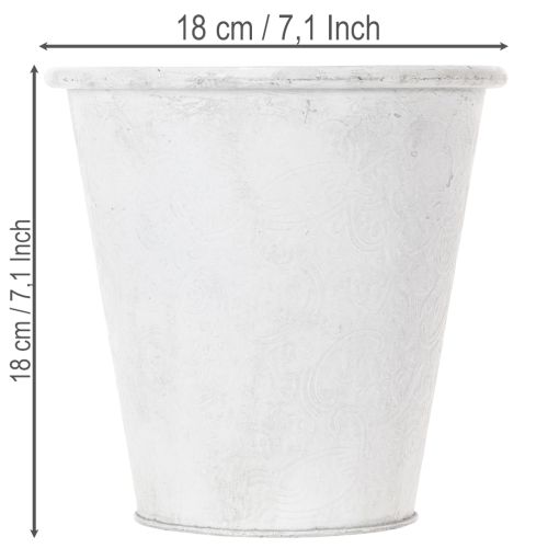 Prodotto Vaso ornamentale in metallo, colore bianco, Ø18,5 cm, H18 cm