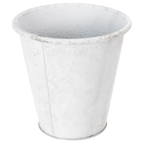 Prodotto Vaso ornamentale in metallo, colore bianco, Ø18,5 cm, H18 cm