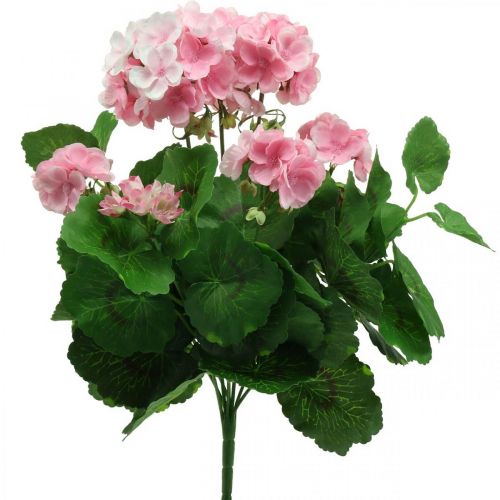 Floristik24 Fiore artificiale di geranio Cespuglio di geranio rosa artificiale 7 fiori H38cm