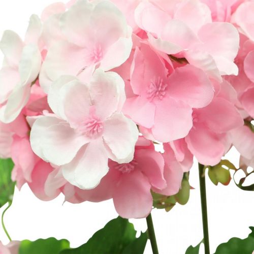 Prodotto Fiore artificiale di geranio Cespuglio di geranio rosa artificiale 7 fiori H38cm