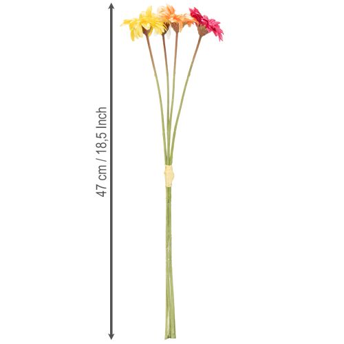 Prodotto Bouquet di fiori di gerbera artificiali per una decorazione fresca e facile da curare, 47 cm, 32 pezzi