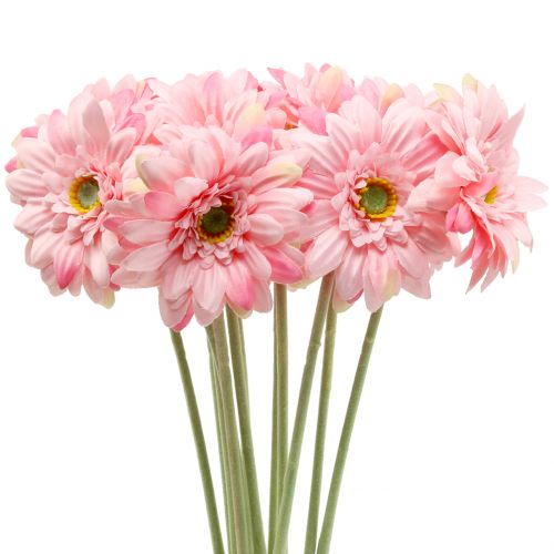 Floristik24 Gerbera rosa artificiale 47cm 12 pezzi