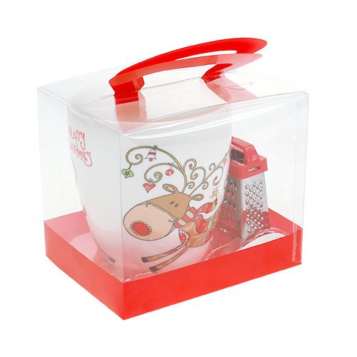 Floristik24 Coppetta regalo con renne 1p