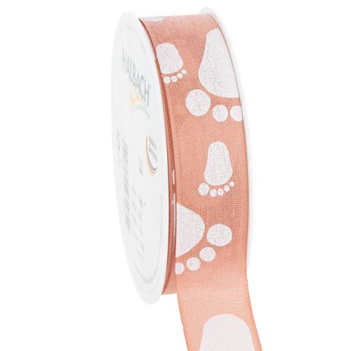 Nastro regalo per piedini da neonato, decorazione per battesimo, nastro rosa, 25 mm, 16 m