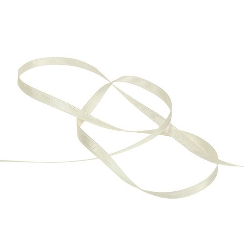 Prodotto Nastro regalo decorativo in taffetà color crema 6 mm x 50 m