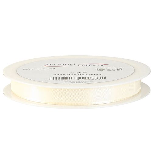 Prodotto Nastro regalo decorativo in taffetà color crema 15 mm 50 m