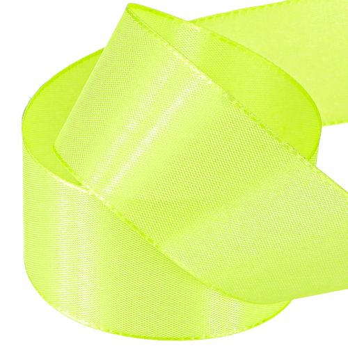 Prodotto Nastro regalo decorativo con cimosa verde lime 40 mm 50 m